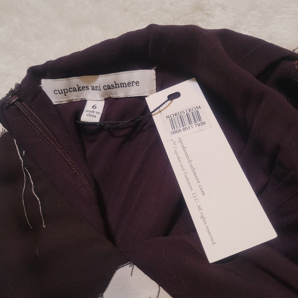 NWT Cupcakes & Cashmere $149 Aubergine Leena Dress Sz 6 - Picture 6 of 7